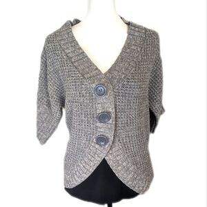 The Limited gray sparkle cropped cardigan sweater, cotton/acrylic, 3 buttons S